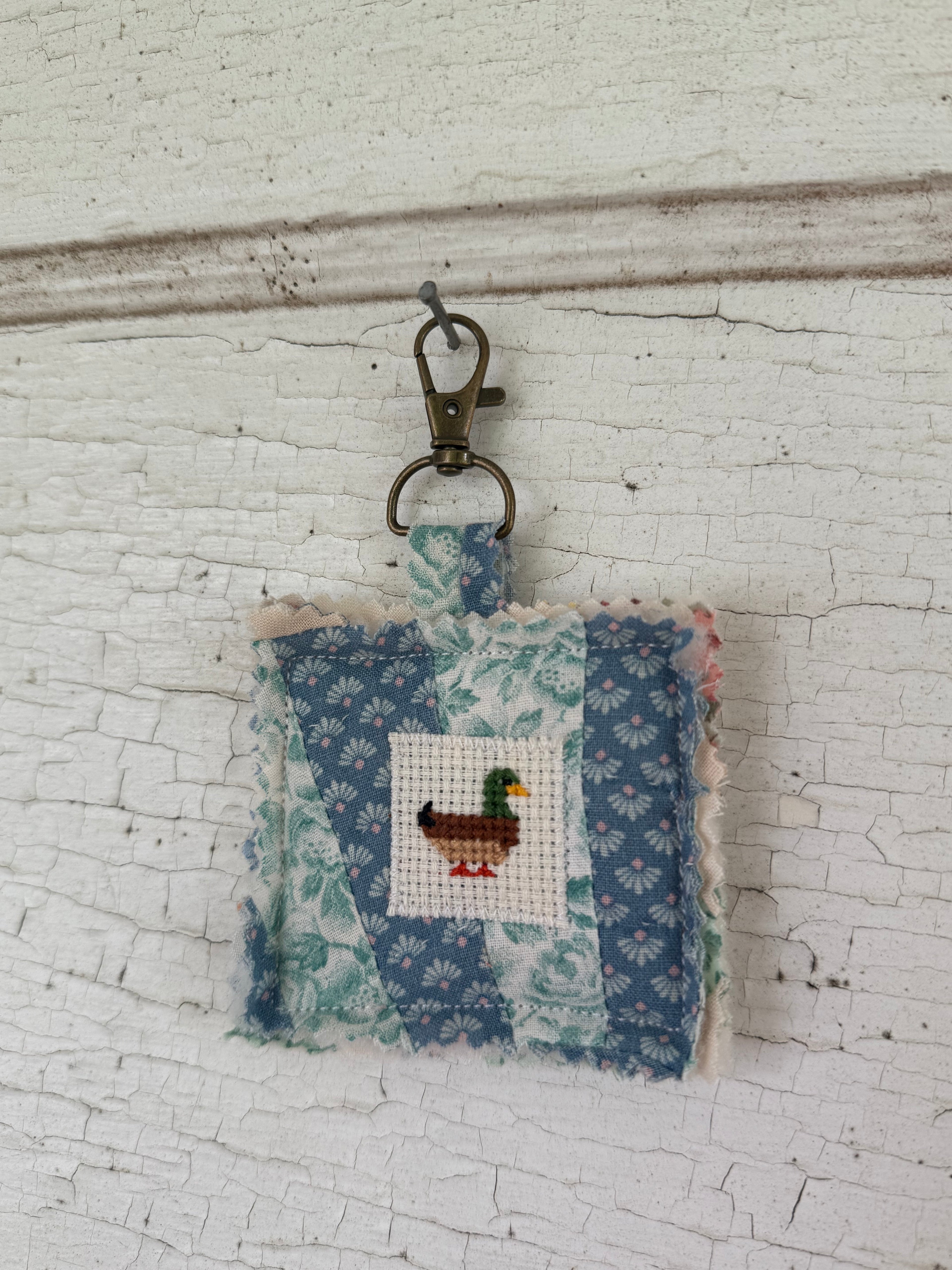 Duck Cross Stitch Keychain