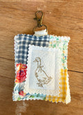 Country Goose Quilt Keychain