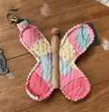 Vintage Quilt Butterfly Keychain