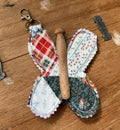 Vintage Quilt Butterfly Keychain