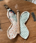 Vintage Quilt Butterfly Keychain