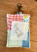 Country Goose Quilt Keychain